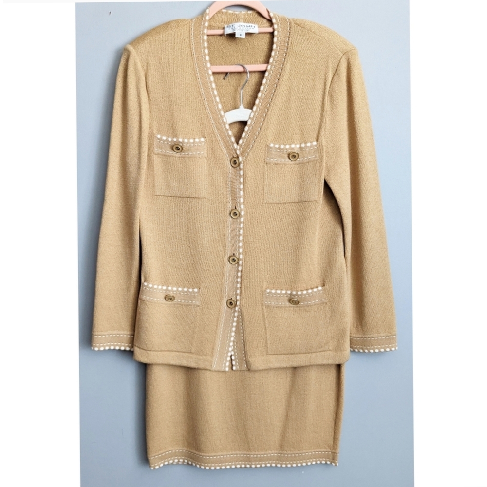 St. John Collection Santana Knit Skirt Blazer Set